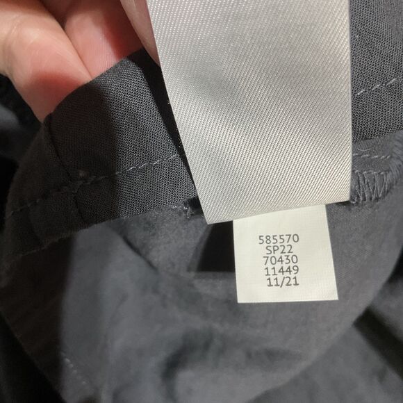 LOFT Gray Eyelet Peplum Top | Medium Cotton Sleeveless - Picture 4 of 9